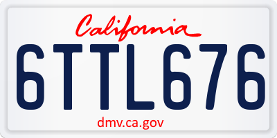 CA license plate 6TTL676