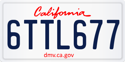 CA license plate 6TTL677