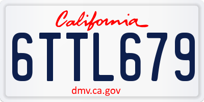 CA license plate 6TTL679