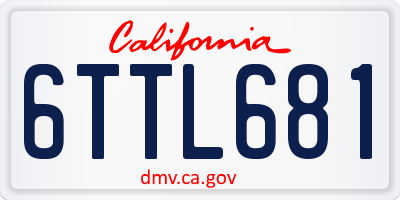 CA license plate 6TTL681