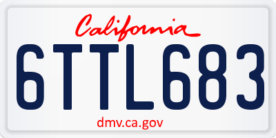 CA license plate 6TTL683