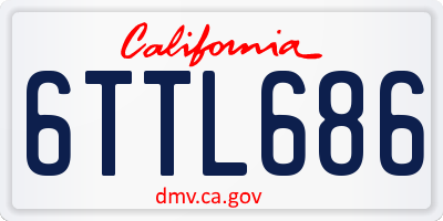 CA license plate 6TTL686