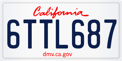 CA license plate 6TTL687