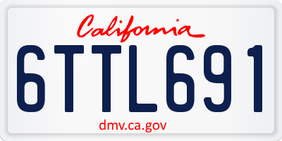 CA license plate 6TTL691