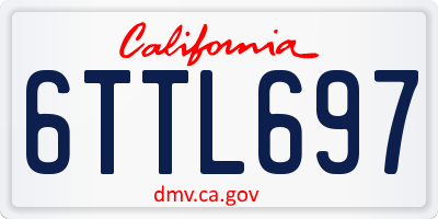 CA license plate 6TTL697