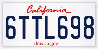 CA license plate 6TTL698