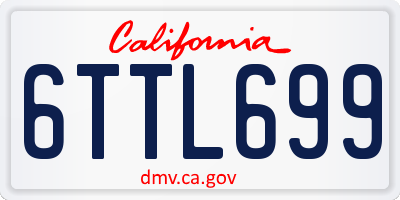 CA license plate 6TTL699