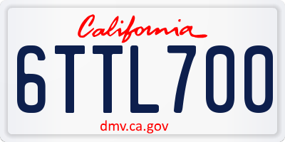 CA license plate 6TTL700