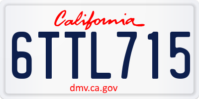 CA license plate 6TTL715