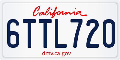 CA license plate 6TTL720
