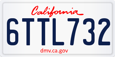 CA license plate 6TTL732