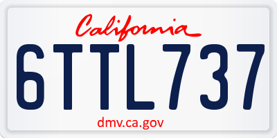 CA license plate 6TTL737