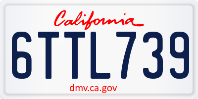 CA license plate 6TTL739