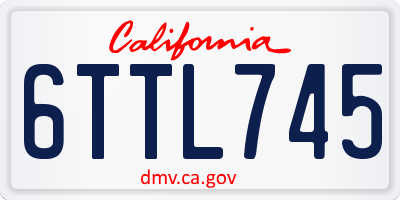CA license plate 6TTL745