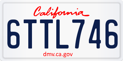 CA license plate 6TTL746
