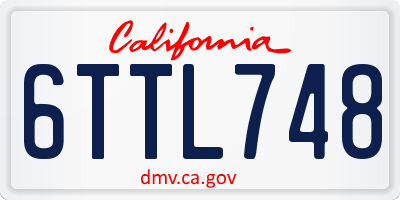 CA license plate 6TTL748