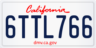 CA license plate 6TTL766