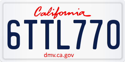 CA license plate 6TTL770