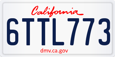 CA license plate 6TTL773