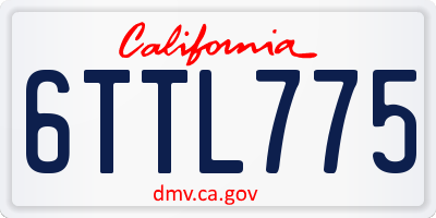 CA license plate 6TTL775