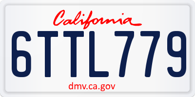 CA license plate 6TTL779