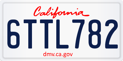 CA license plate 6TTL782