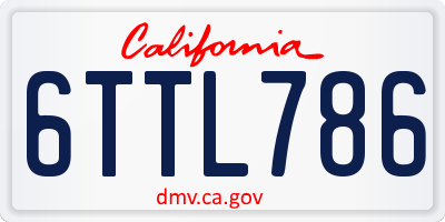 CA license plate 6TTL786
