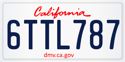 CA license plate 6TTL787