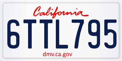 CA license plate 6TTL795