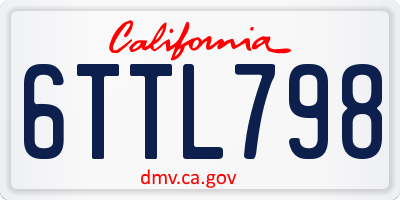 CA license plate 6TTL798