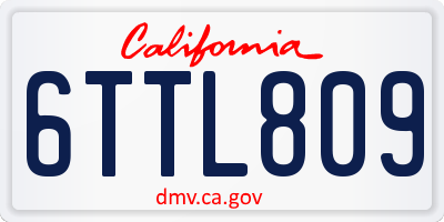 CA license plate 6TTL809