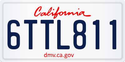 CA license plate 6TTL811