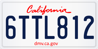 CA license plate 6TTL812