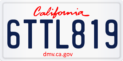 CA license plate 6TTL819