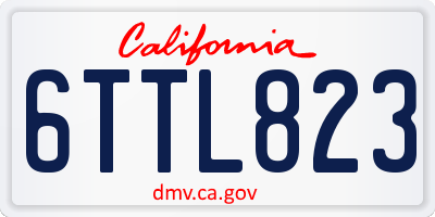 CA license plate 6TTL823