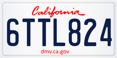CA license plate 6TTL824