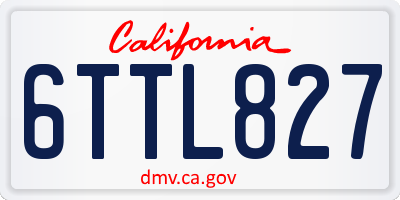 CA license plate 6TTL827