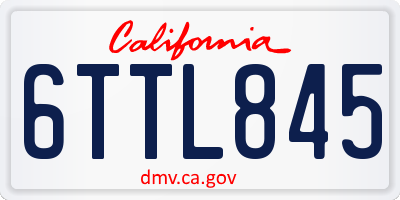 CA license plate 6TTL845