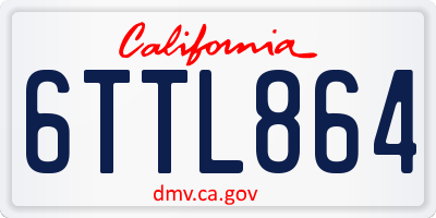CA license plate 6TTL864