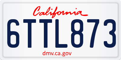 CA license plate 6TTL873