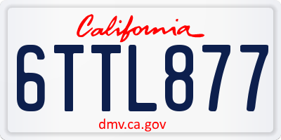 CA license plate 6TTL877
