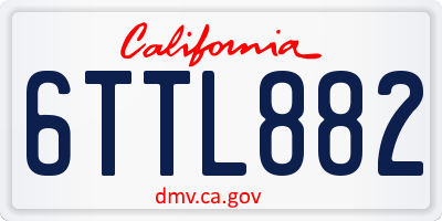 CA license plate 6TTL882