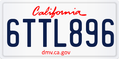CA license plate 6TTL896