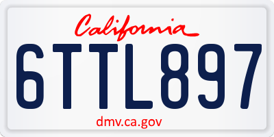 CA license plate 6TTL897