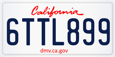 CA license plate 6TTL899
