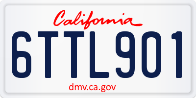 CA license plate 6TTL901