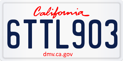 CA license plate 6TTL903