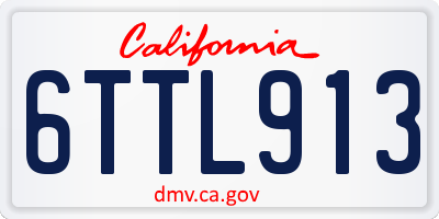 CA license plate 6TTL913