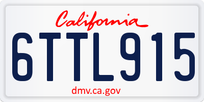 CA license plate 6TTL915