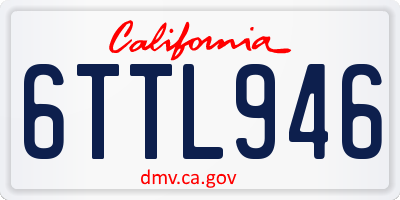 CA license plate 6TTL946